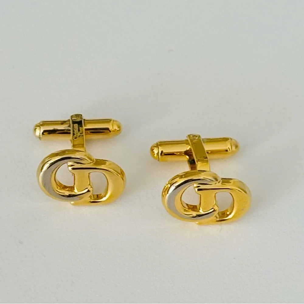 Christian Dior Gold Tone Cuff Links
